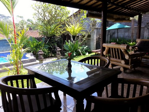 Vue de la terrasse de la Villa et de son jardin, Pariliana, Bali