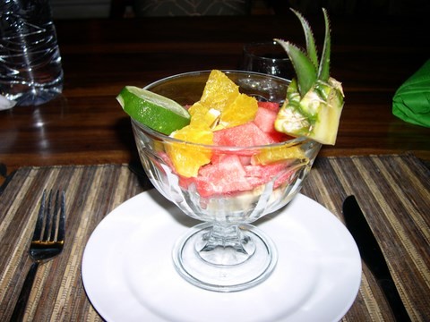 Salade fruit, Restaurant de Pariliana, Bali