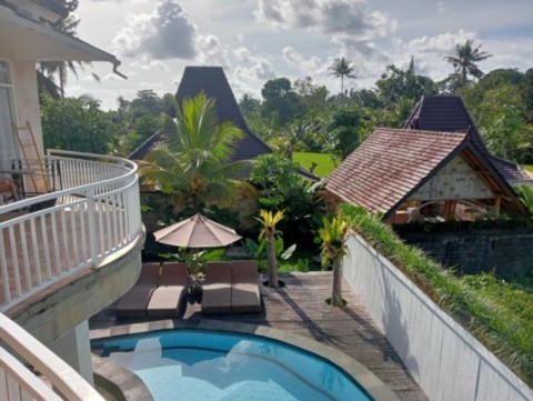 Vue du balcon, Maison Blanche, Pariliana, Bali